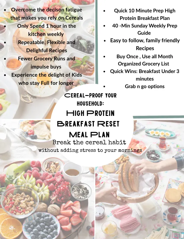 Cover of the Cereal-Proof Your Household High Protein Breakfast Reset Meal Plan